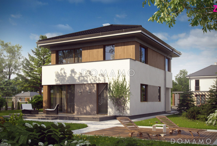 Проект компактного двухэтажного дома из кирпича с тремя спальнями