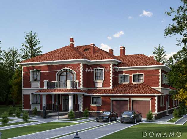 Проект загородного дома с широким крыльцом