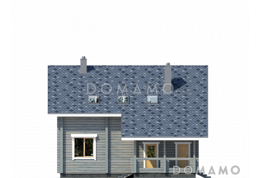 Проект двухэтажного дома из бруса в скандинавском стиле с котельной / Фасад 1