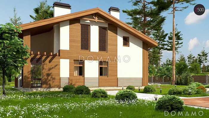 Проект просторной двухэтажной бани из кирпича с кухней, комнатами отдыха и барбекю на террасе