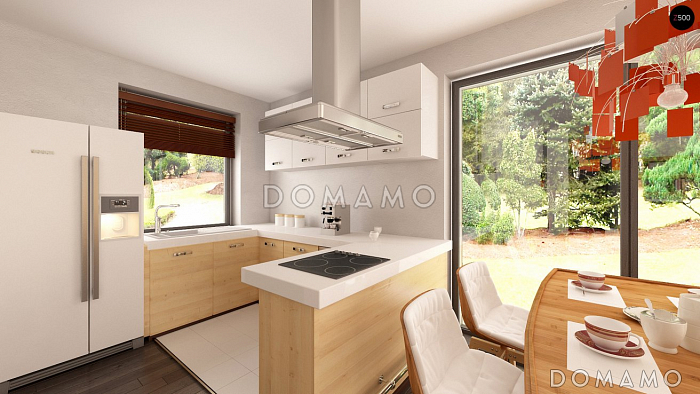 Проект классического одноэтажного дома из кирпича с тремя спальнями и светлой гостиной