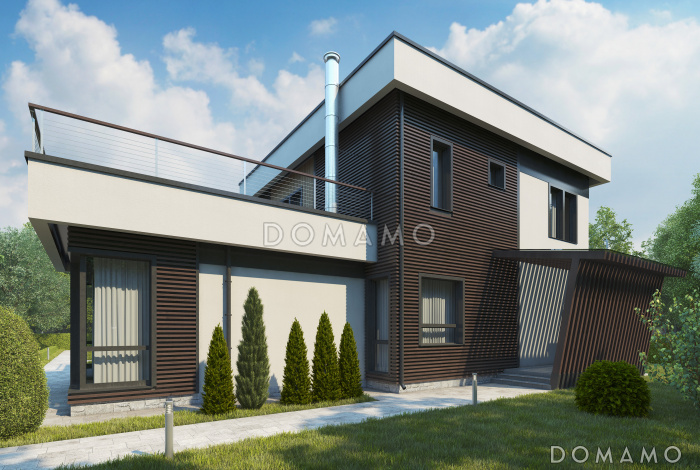 Проект современного кирпичного дома