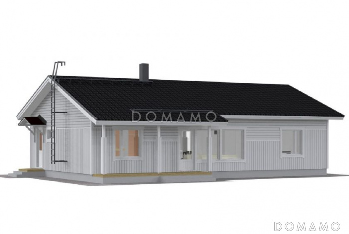 Проект каркасного дома с эркером в кухонной зоне