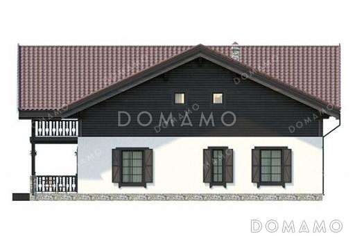 Проект шале с 4 комнатами, террасой, балконами и вторым светом / Фасад 4