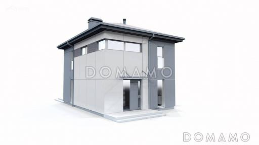 Проект двухэтажного дома с террасой, кухней-столовой, тремя спальнями / Фасад 2