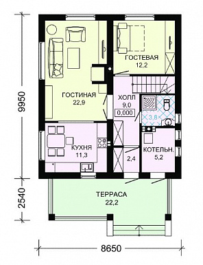 Проект небольшого дома / План 1 этажа