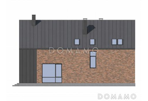 Проект дома барнхаус из керамоблока со вторым светом, библиотекой и лаунж-зоной / Фасад 4