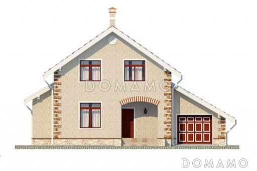 Проект дома из пеноблоков с гаражом / Фасад 1