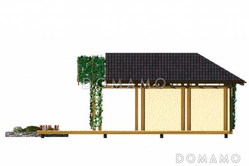 Проект г образной беседки с открытой террасой / Фасад 3