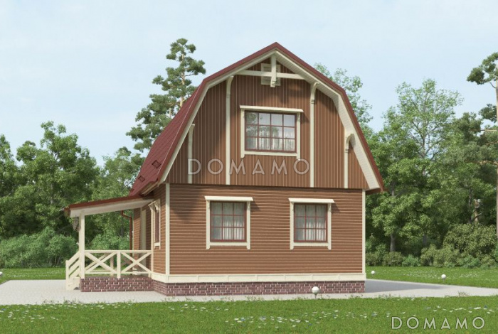 Проект дома из клееного бруса с туалетом