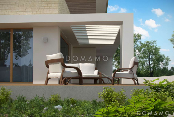 Проект просторного двухэтажного дома из кирпича с четырьмя спальнями,  гаражом и сауной