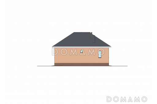 Проект небольшого загородного дома с верандой, санузлом с окном, изолированной кухней / Фасад 2