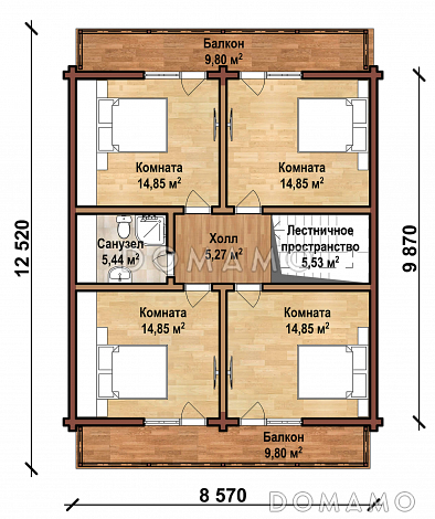 ФИНМАРК ШАЛЕ 200 / План мансардного этажа