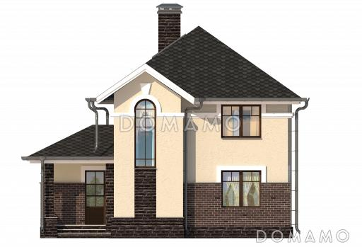 Проект дома с кухней-столовой, двумя спальнями, угловой ванной / Фасад 2