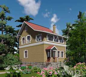 Проект компактного двухэтажного дома