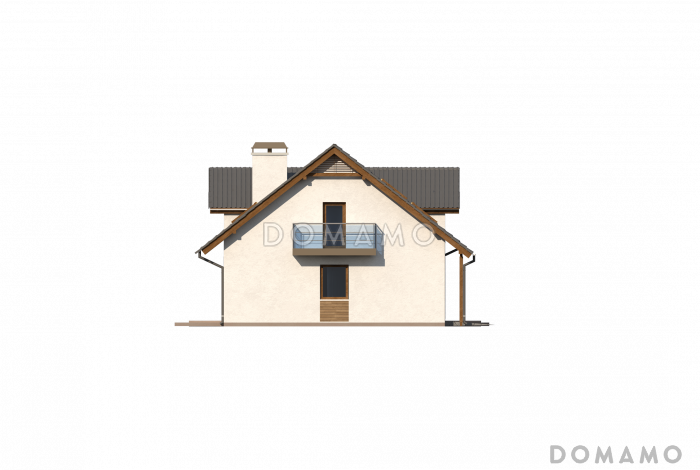 Проект одноэтажного дома из кирпича с четырьмя спальнями и кабинетом на мансардном этаже и встроенным гаражом