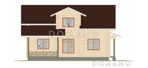 Проект дома из клееного бруса с отдельным входом в топочную / Фасад 4