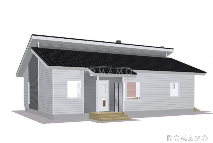 Проект одноэтажного каркасного дома с просторной кухней