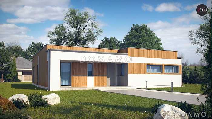 Проект просторного современного одноэтажного дома из газобетона с тремя спальнями, кабинетом