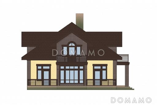 Проект каркасного дома с 4 спальнями / Фасад 1