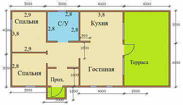 Барнхаус проект "Классик 10" / План 1 этажа