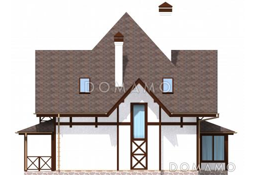 Проект просторного коттеджа в стиле кантри из СИП панелей / Фасад 3