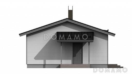 Проект каркасного дома с навесом для машины / Фасад 1