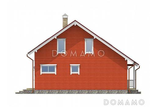 Проект каркасного дома с французским балконом / Фасад 3