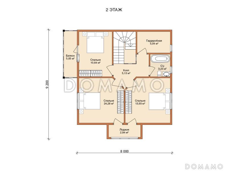 Каркасный дом "Йорк" / План 2 этажа