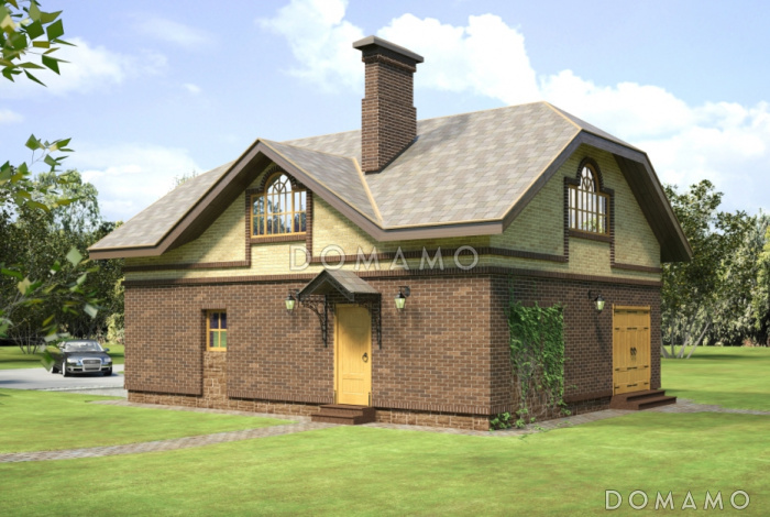 Проект гаража c генераторной и мансардным этажом