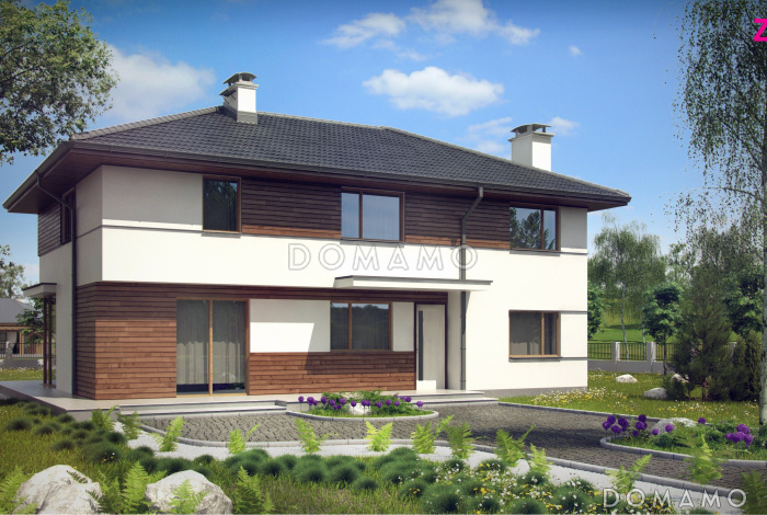 Проект двухэтажного дома из кирпича с пятью спальнями и кабинетом