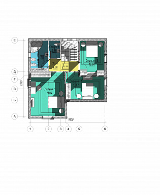 Проект одноэтажного дома с мансардой и подвалом / План мансардного этажа