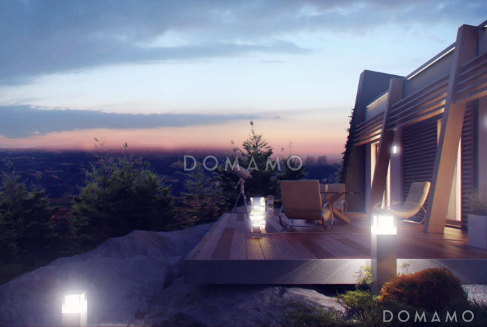 Проект современного одноэтажного дома из газобетона с тремя спальнями и необычными элементами дизайна