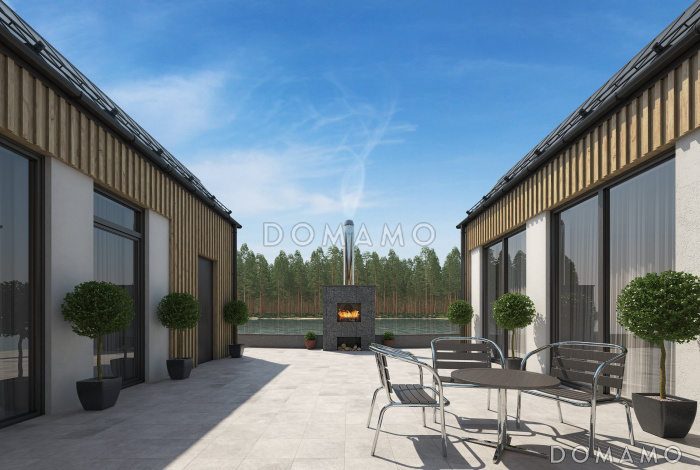 Проект дома из газобетона с внутренним двором