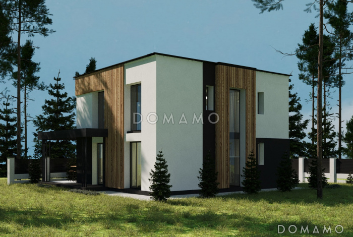 Проект двухэтажного дома из газобетона с 4 спальнями и кабинетом