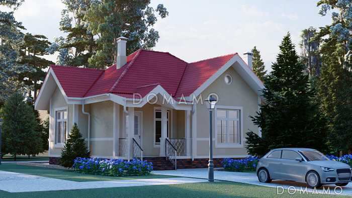 Проект компактного одноэтажного дома с двумя спальнями