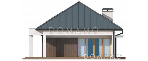 Проект большого одноэтажного дома с мансардным этажом из кирпича с пятью спальнями, с современными фасадами / Фасад 2