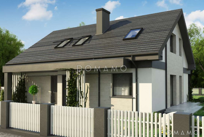 Проект одноэтажного дома с обустроенной мансардой из кирпича с пятью спальнями