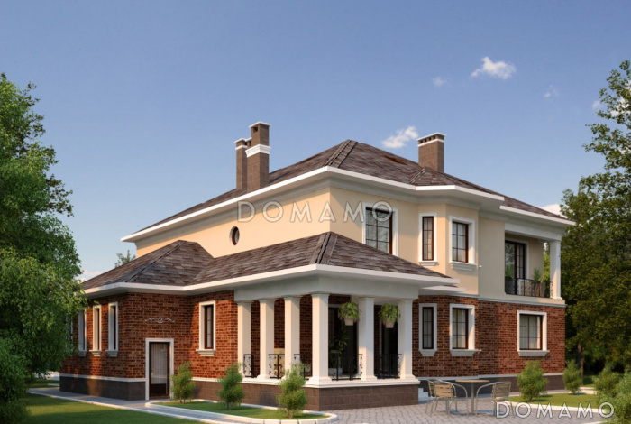 Проект дома с балконом и лоджией