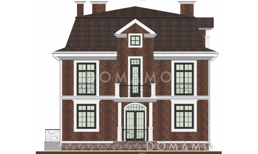 Проект двухэтажного дома с бильярдной и мансардой / Фасад 2