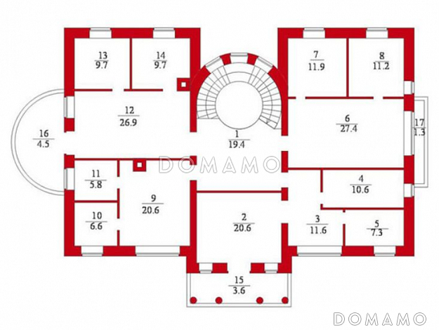 Проект дома с сауной / План 2 этажа