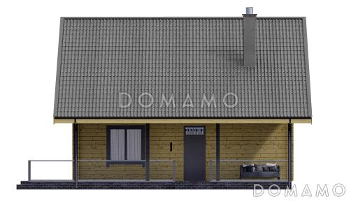 Проект двухэтажного дома с крытой и открытой террасами / Фасад 4