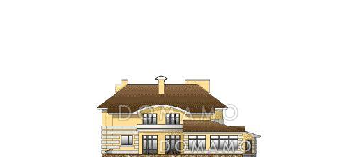 Готовый проект дома с цокольным этажом / Фасад 4