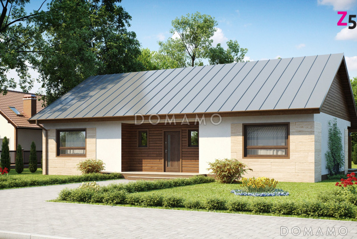 Проект классического одноэтажного дома из газобетона с тремя спальнями и возможностью обустройства мансарды