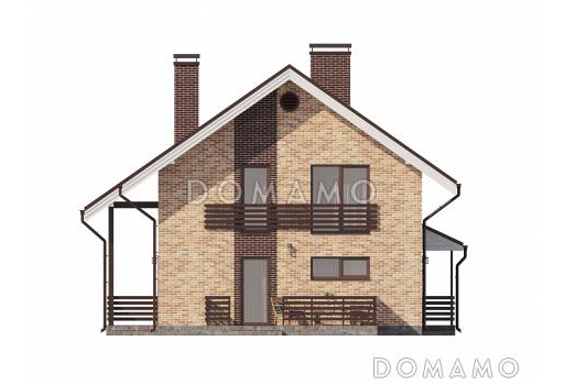 Проект компактного дома с террасой / Фасад 1