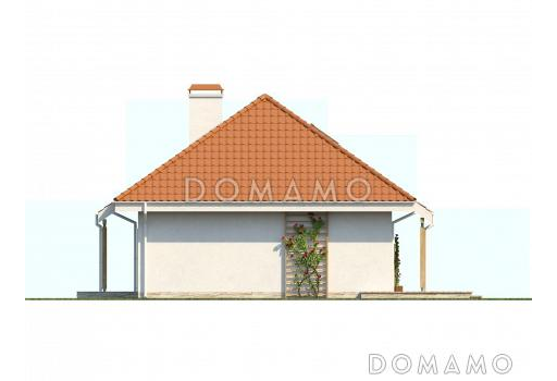 Проект одноэтажного дома из газобетона со свободной планировкой на мансардном этаже / Фасад 2