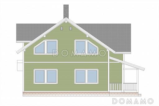 Проект дома с мансардой из кирпича / Фасад 2