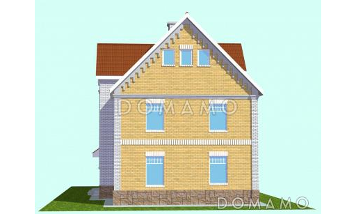 Проект газобетонного коттеджа для большой семьи / Фасад 2