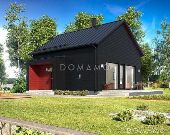 Проект каркасного дома с открытой террасой