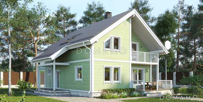 Проект лаконичного дома с лоджией в скандинавском стиле